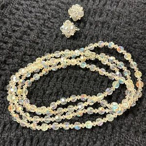 Laguna Crystal VINTAGE Aurora Borealis necklace and earring set. Simply stunning